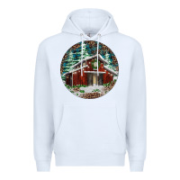 White Barn Christmas Premium Hoodie - RanaPortraitStore