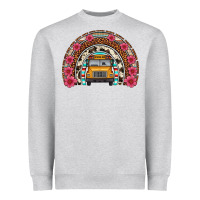 Heather Grey school bus leopard cowhide rainbow Heavyweight Sweatshirt - Artiststas