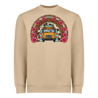 Mushroom school bus leopard cowhide rainbow Heavyweight Sweatshirt - Artiststas