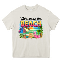Cream take me to the beach Heavy Core Tee - NancyCooperArtShop