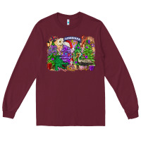 Burgundy Christmas Louisiana Mardi Gras trees Long Sleeve Tee - FaDigitalArtStudio
