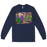 Navy Christmas Louisiana Mardi Gras trees Long Sleeve Tee - FaDigitalArtStudio