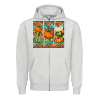 Dove Grey fall pumpkin Zipper Hoodie - BarkalooDesign