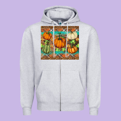 Fall Pumpkin Zipper Hoodie Designed By Barkaloodesign