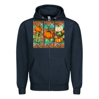 Navy fall pumpkin Zipper Hoodie - BarkalooDesign
