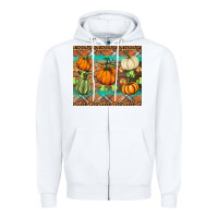 White fall pumpkin Zipper Hoodie - BarkalooDesign