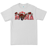 Dove Grey valentine's day mama black highland cow Premium Tee - RanaPortraitStore
