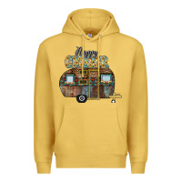 Antique Gold Happy Camper Premium Hoodie - CowhideDigitalArt