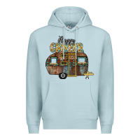 Blue Mist Happy Camper Premium Hoodie - CowhideDigitalArt