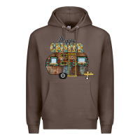 Coffee Happy Camper Premium Hoodie - CowhideDigitalArt