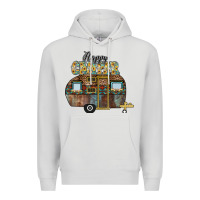 Dove Grey Happy Camper Premium Hoodie - CowhideDigitalArt