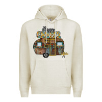 Oatmeal Heather Happy Camper Premium Hoodie - CowhideDigitalArt