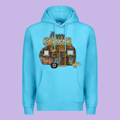 Happy Camper Premium Hoodie Designed By Cowhidedigitalart