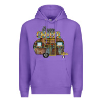 Purple Happy Camper Premium Hoodie - CowhideDigitalArt