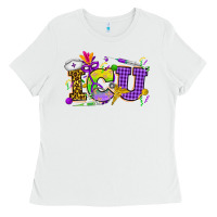 White Mardi Gras ICU Nurse Ladies Tee - HowdyJamesFarm