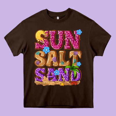 Sun Salt Sand Summer Heavy Core Tee Designed By Nancycooperartshop