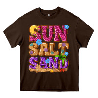 Chocolate Brown sun salt sand summer Heavy Core Tee - NancyCooperArtShop