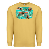Antique Gold leopard turquoise glitter background Premium Sweatshirt - AdoDesignShop