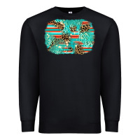 Black leopard turquoise glitter background Premium Sweatshirt - AdoDesignShop
