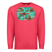 Cardinal leopard turquoise glitter background Premium Sweatshirt - AdoDesignShop