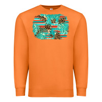 Carrot leopard turquoise glitter background Premium Sweatshirt - AdoDesignShop