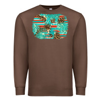 Chestnut leopard turquoise glitter background Premium Sweatshirt - AdoDesignShop