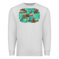 Dove Grey leopard turquoise glitter background Premium Sweatshirt - AdoDesignShop