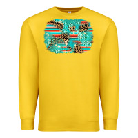 Lemon leopard turquoise glitter background Premium Sweatshirt - AdoDesignShop