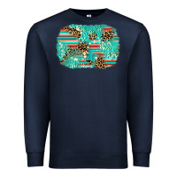 Navy leopard turquoise glitter background Premium Sweatshirt - AdoDesignShop
