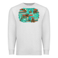 Oatmeal Heather leopard turquoise glitter background Premium Sweatshirt - AdoDesignShop