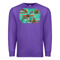 Purple leopard turquoise glitter background Premium Sweatshirt - AdoDesignShop