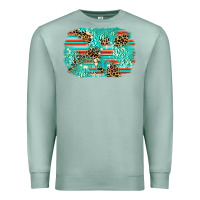 Leopard Turquoise Glitter Background Premium Sweatshirt | Teevron