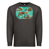 Smoke leopard turquoise glitter background Premium Sweatshirt - AdoDesignShop