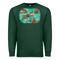 Sports Green leopard turquoise glitter background Premium Sweatshirt - AdoDesignShop