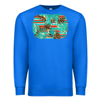 True Royal leopard turquoise glitter background Premium Sweatshirt - AdoDesignShop