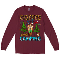Burgundy Coffee And Camping Frappe Long Sleeve Tee - FaDigitalArtStudio