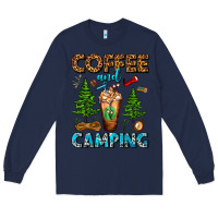 Navy Coffee And Camping Frappe Long Sleeve Tee - FaDigitalArtStudio