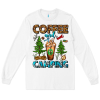 White Coffee And Camping Frappe Long Sleeve Tee - FaDigitalArtStudio