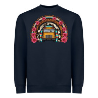 Navy school bus leopard cowhide rainbow Heavyweight Sweatshirt - Artiststas