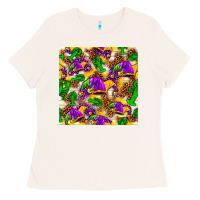Bone Mardi Gras jester had and crawfish with leopard pa Ladies Tee - HowdyJamesFarm