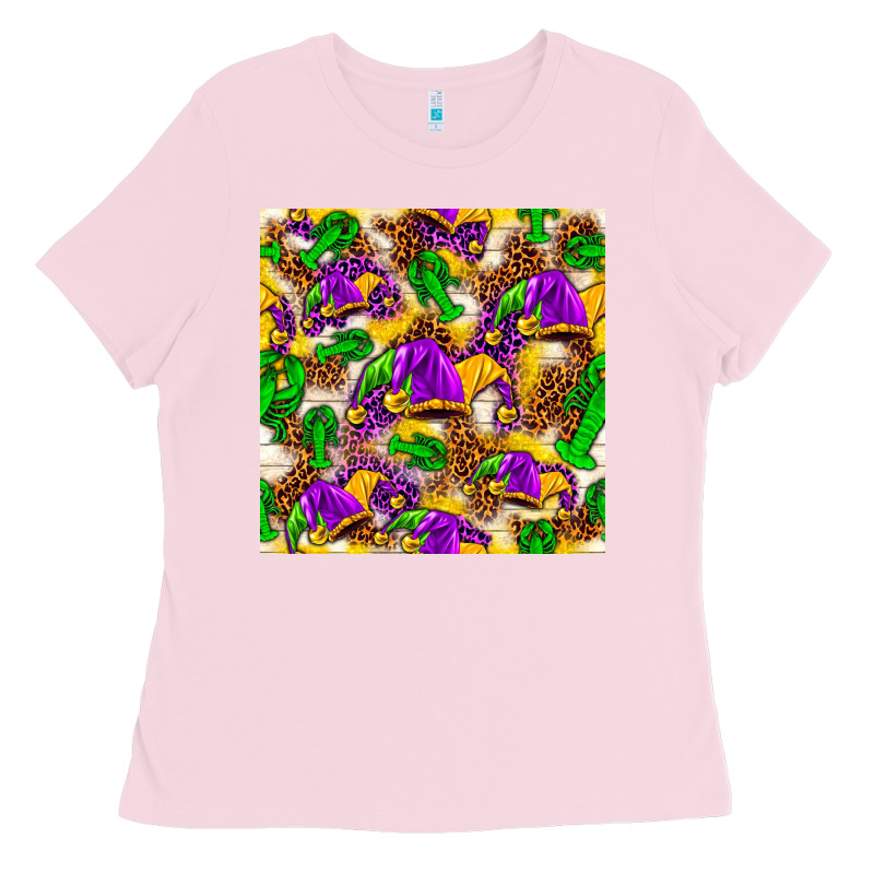Mardi Gras Jester Had And Crawfish With Leopard Pa Ladies Tee by HowdyJamesFarm | Teevron
