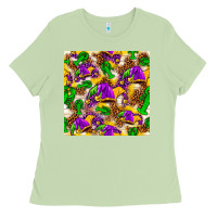 Matcha Mardi Gras jester had and crawfish with leopard pa Ladies Tee - HowdyJamesFarm