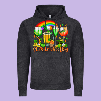 St. Patrick's Wine Glasses Vintage Hoodie Designed By Oliviacreatesart