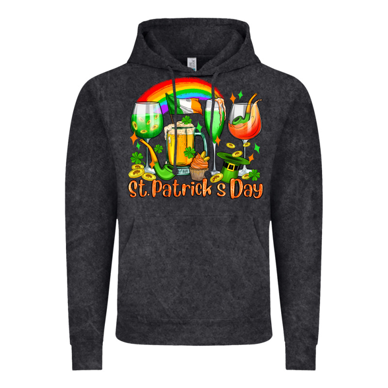 St. Patrick's Wine Glasses Vintage Hoodie by OliviaCreatesArt | Teevron