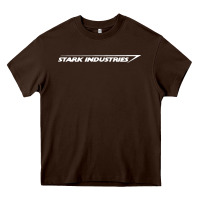 Chocolate Brown stark industries Heavy Core Tee - maiPhamDesign