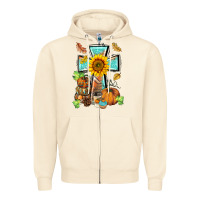 Sandshell western thankful cross pumpkin Zipper Hoodie - BarkalooDesign