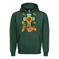 Sports Green western thankful cross pumpkin Zipper Hoodie - BarkalooDesign