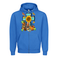 True Royal western thankful cross pumpkin Zipper Hoodie - BarkalooDesign