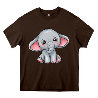 Chocolate Brown elephant Heavy Core Tee - texasbilliewilder