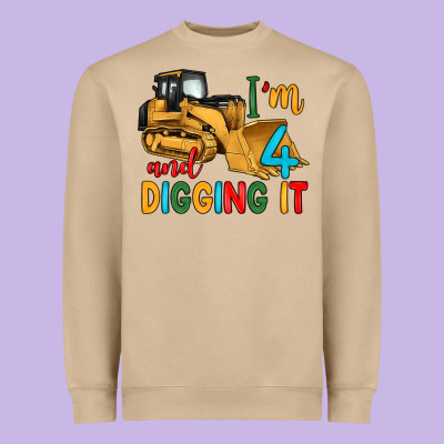 I'm 4 And Digging It Heavyweight Sweatshirt Designed By Artiststas